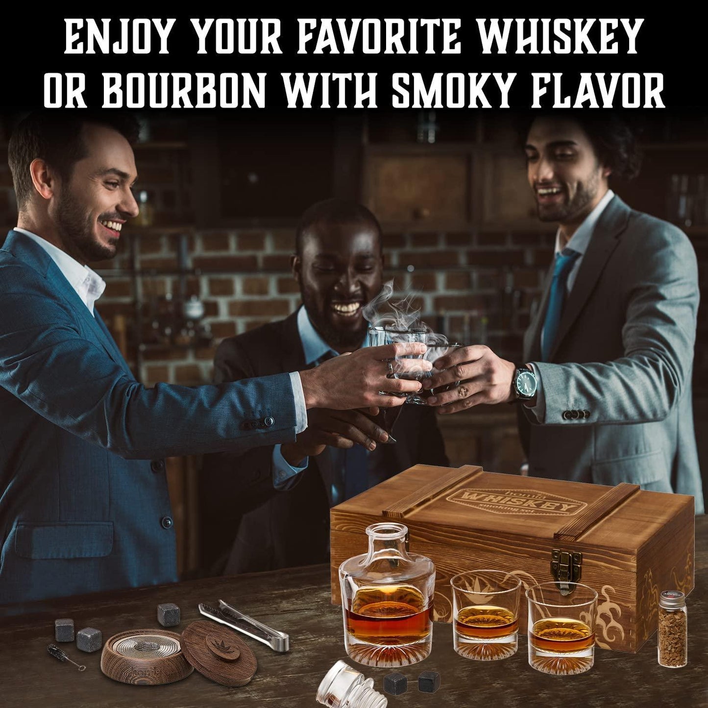 homia Whiskey Gift Set 14 pcs Whiskey Bottle and Old Fashioned